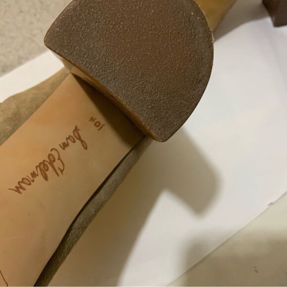Sam Edleman Yarin Suede Camel Peeptoe Booties 10.5M - Picture 8 of 12